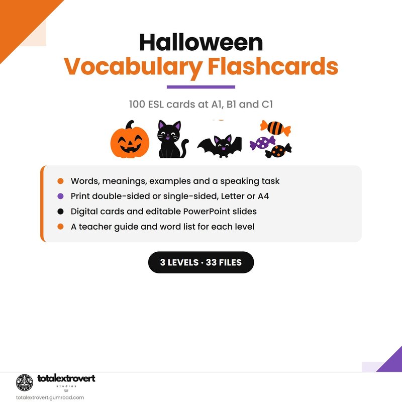 Halloween Vocabulary Flashcards