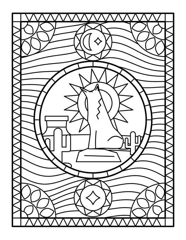 Desert Howl wolf coloring page
