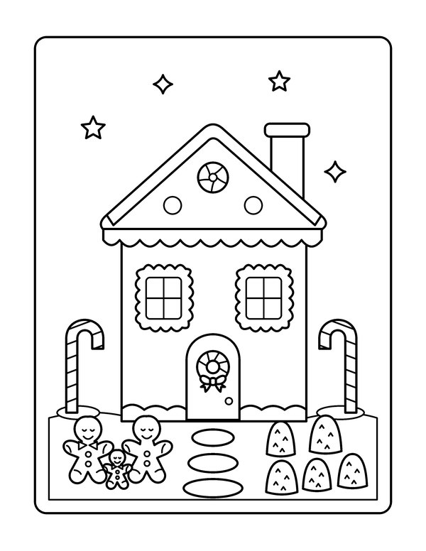 Built to Be Eaten gingerbread house coloring page