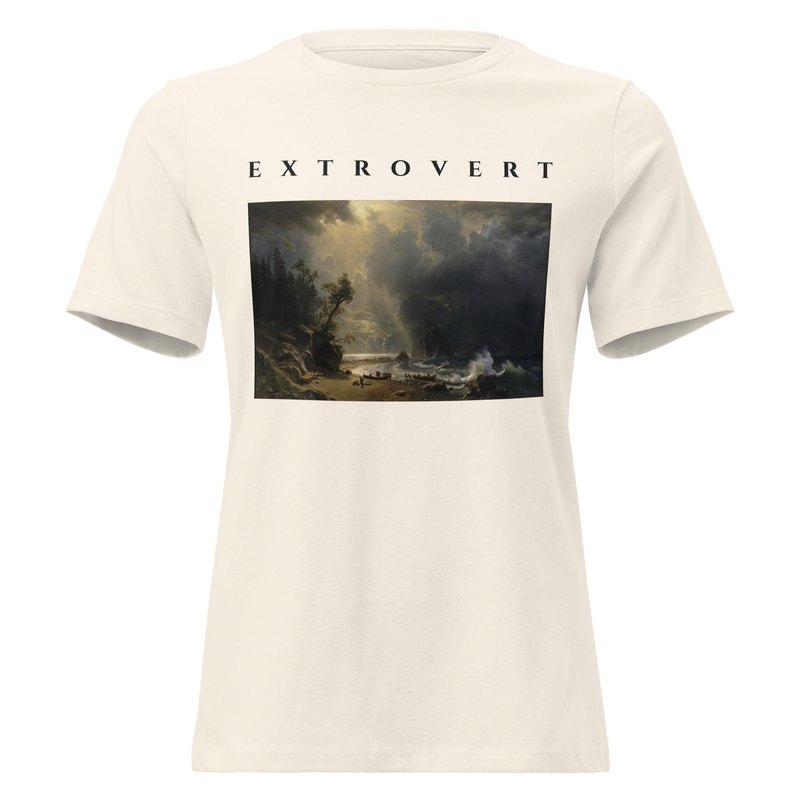 EXTROVERT tee with a storm at sea painting