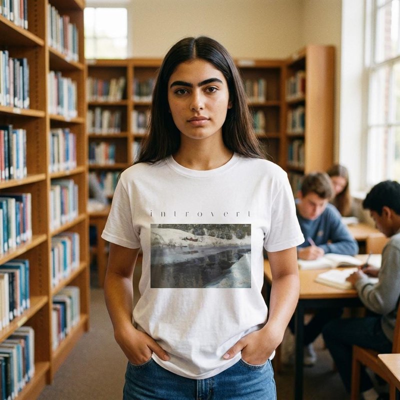 introvert Winter River Fitted Tee